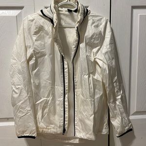 (adidas) white windbreaker jacket